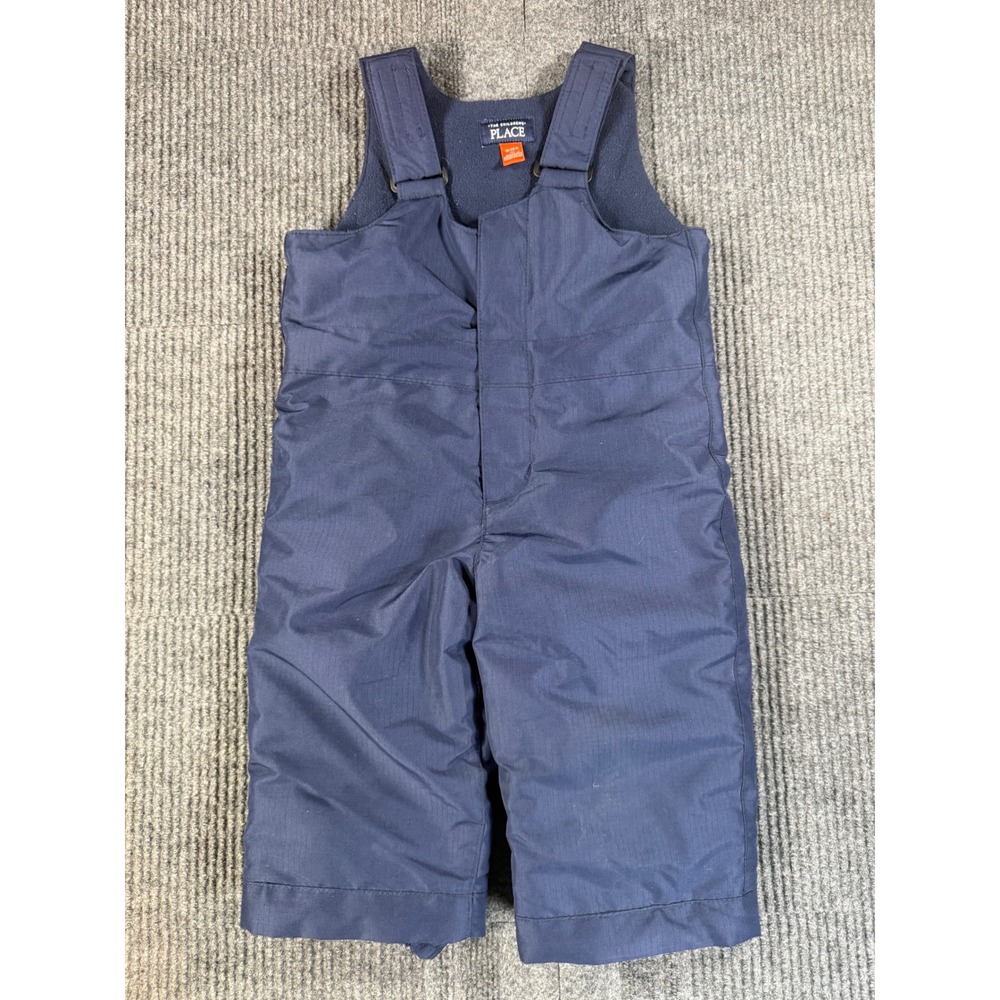 The Childrens Place Navy Blue Fleece Lined Snow Bib Overalls 18-24M